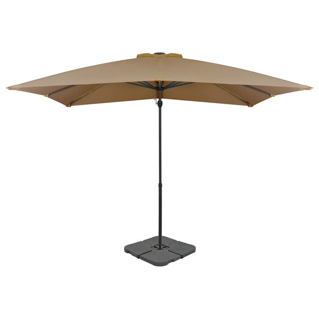 Hochwertigen Gartenschirm Sonnenschirm mit Schirmständer Taupe UV Schutz UPF 50+  EU5071